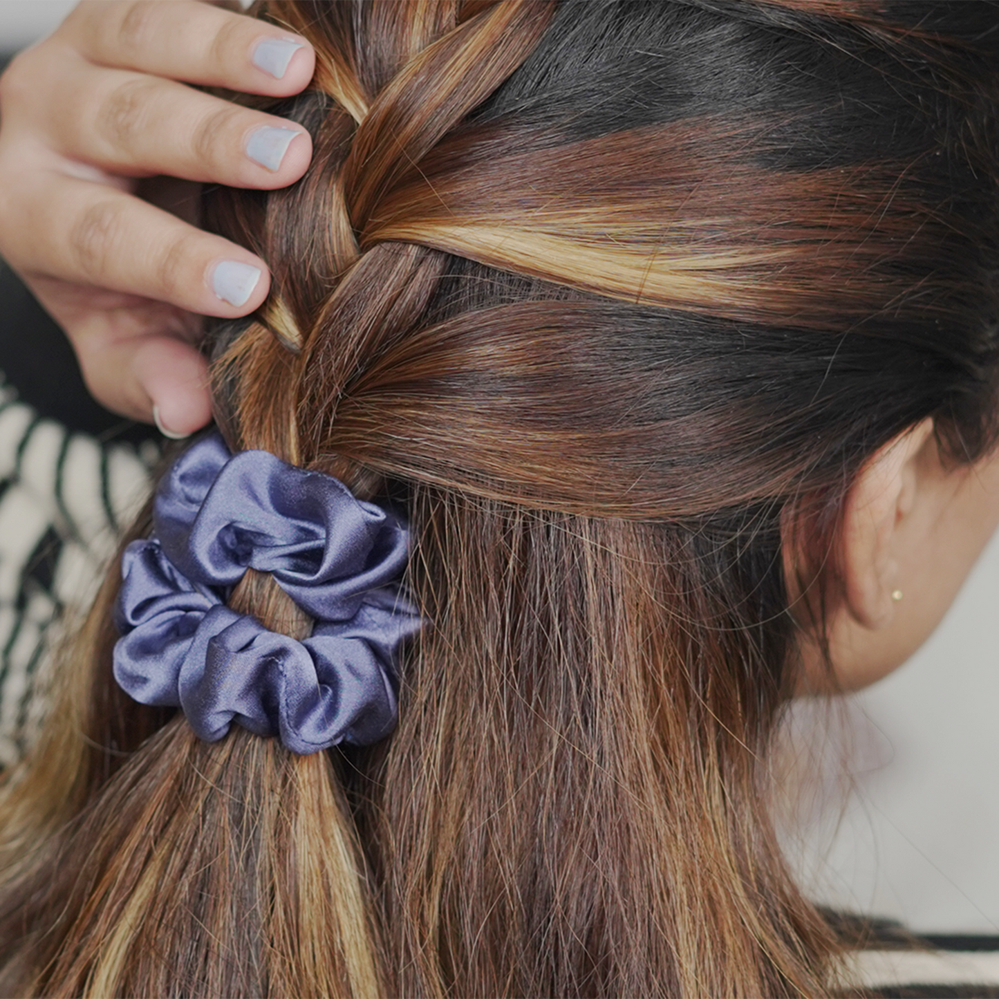 ROYAL BLUE HAIR SCRUNCHIE(PACK OF 2 )