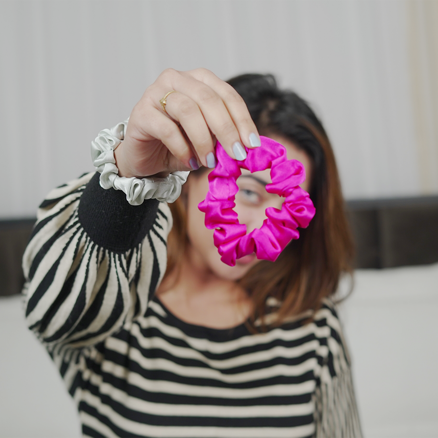 BLUSH PINK HAIR SCRUNCHIE(PACK OF 2 )