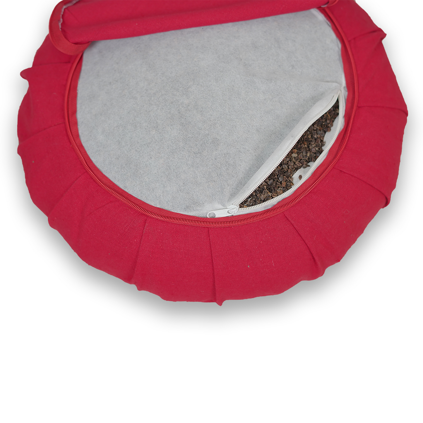 ZAFU DULL RED ORGANIC BUCKWHEAT CUSHION