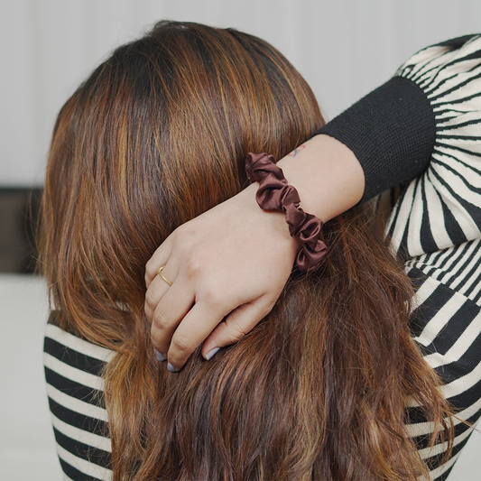 BROWN  HAIR SCRUNCHIE(PACK OF 2 )