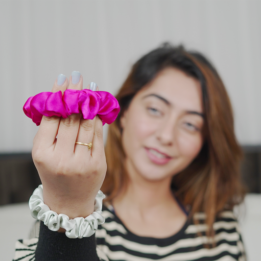 BLUSH PINK HAIR SCRUNCHIE(PACK OF 2 )
