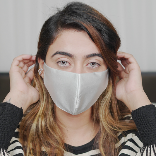 SILVER GREY FACE MASK