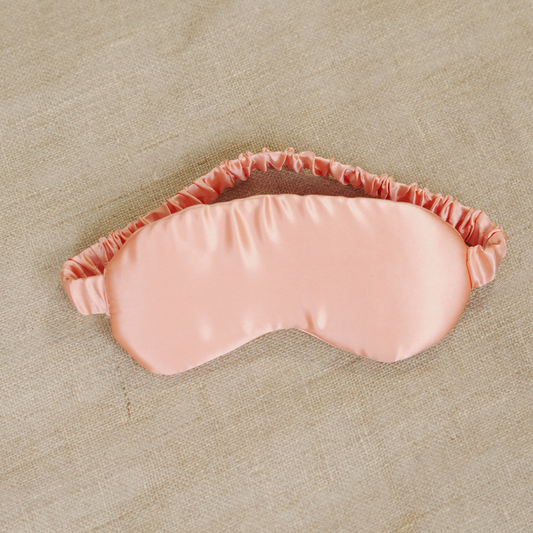 PEACH EYE MASK (WITH MULBERRY ON STRAP)